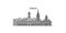 Russia, Kurgan city skyline isolated vector illustration, icons