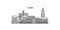 Russia, Kursk city skyline isolated vector illustration, icons