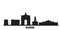 Russia, Kursk city skyline isolated vector illustration. Russia, Kursk travel black cityscape