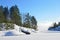 Russia, Ladoga skerries. Ice build-up on the shore of lake Ladoga