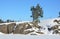 Russia, Ladoga skerries. Ice build-up on the shore of lake Ladoga