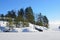 Russia, Ladoga skerries. Ice build-up on the shore of lake Ladoga