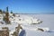 Russia, Ladoga skerries. Ice build-up on the shore of lake Ladoga