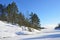 Russia, Ladoga skerries. Ice build-up on the shore of lake Ladoga