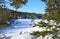 Russia, Ladoga skerries. Ice build-up on the shore of lake Ladoga