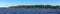 Russia, Lake Ladoga, August 2020. Panorama of the lake with islands.