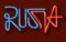 Russia Lettering On A Dark Background.