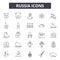 Russia line icons, signs, vector set, outline illustration concept