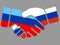 Russia and Luhansk Peoples Republic flags Handshake vector