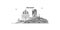 Russia, Magadan city skyline isolated vector illustration, icons