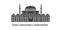 Russia, Makhachkala, Grand Mosque, travel landmark vector illustration
