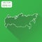 Russia map icon. Business cartography concept outline Russian Fe