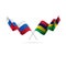 Russia and Mauritius flags. Vector illustration.