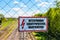 Russia - May 12, 2016: Sign in Russian `Caution electric voltage`