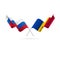 Russia and Moldova flags. Vector illustration.