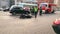 Russia, Moscow, 01.10.2020 Road accident involving a motorcycle. A motorcycle crashed after a road collision on the asphalt of the