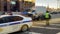 Russia, Moscow. 9 March 2022. Police officer in green uniform shows car to stop