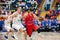 Russia. Moscow. Arena Megasport. January 17, 2019. Players of CSKA and Bayern Munich during the Euroleague basketball match