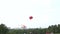 RUSSIA, MOSCOW - AUG 28, 2022: balloon air sky launch fun happy blue summer freedom, from outdoor group for people from