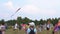 RUSSIA, MOSCOW - AUG 28, 2022: balloon launch sky fun air happy blue child happiness, from flying park from background