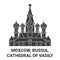 Russia, Moscow, Cathedral Of Vasily travel landmark vector illustration