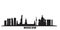 Russia, Moscow City city skyline isolated vector illustration. Russia, Moscow City travel black cityscape