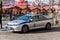 Russia, Moscow, February 2020: traffic police car on red square in Moscow