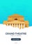 Russia. Moscow. Grand Theatre. Time to travel. Travel poster. Vector flat illustration.