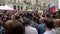 RUSSIA, MOSCOW - JUNE 12, 2017: Rally Against Corruption Organized by Navalny on Tverskaya Street. The crowd booed the outgoing po