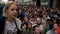 RUSSIA, MOSCOW - JUNE 12, 2017: Rally Against Corruption Organized by Navalny on Tverskaya Street. A girl from the crowd
