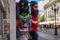 RUSSIA, MOSCOW, JUNE 7, 2017: Russian gift and souvenirs shop on famous Arbat street