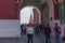 RUSSIA, MOSCOW, JUNE 8, 2017: Entrance to Red Square from Iberian Gate and Chapel