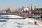 Russia, Moscow, Kremlevskaya embankment in winter
