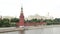 Russia Moscow Kremlin on a summer evening in July 2022 pleasure boats on the river