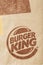 Russia, Moscow - May 17, 2021: Paper bag with Burger King logo. Burger King is a global fast food hamburger chain with