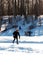 Russia, Moscow region, Grebnevo 08 February, 2020: Ice skater. Barsky pond Rink. Winter sunny day