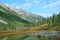 Russia, mountain Altai. The river Shavla in summer