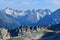 Russia. Mountain tops in Arkhyz in autumn