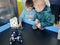 Russia, Murmansk - 07 April 2019: international interactive robot exhibition for children Robopolis