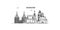 Russia, Murmansk city skyline isolated vector illustration, icons