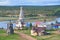 Russia, Murmansk region, Tersky district, the village of Varzuga. Ancient wooden churches