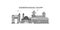 Russia, Nalchik city skyline isolated vector illustration, icons