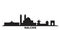 Russia, Nalchik city skyline isolated vector illustration. Russia, Nalchik travel black cityscape