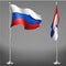 Russia national tricolor flag 3d realistic vector