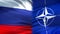 Russia and NATO flags background, diplomatic and economic relations, security
