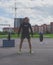Russia Nikolskoe July 21016 competition in crossfit, the man in black takes post