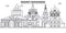 Russia, Nizhny Novgorod architecture line skyline illustration. Linear vector cityscape with famous landmarks, city