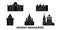 Russia, Nizhny Novgorod flat travel skyline set. Russia, Nizhny Novgorod black city vector illustration, symbol, travel