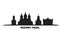 Russia, Nizhny Tagil city skyline isolated vector illustration. Russia, Nizhny Tagil travel black cityscape