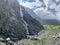 Russia, North Ossetia. Midagrabindon waterfall in the summer